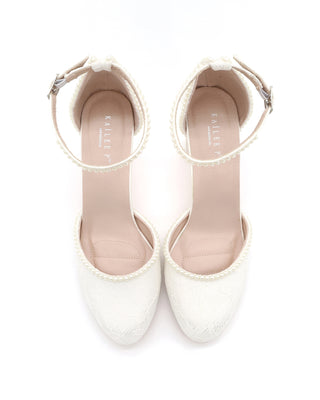 Lace Block Heel with Mini PearlsWomen Shoes