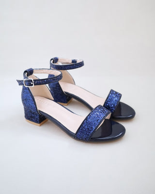 Rock Glitter Low Block Heel Girls SandalsKids Shoes