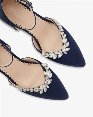 Marquise Rhinestone Block Heel Evening ShoesWomen Shoes