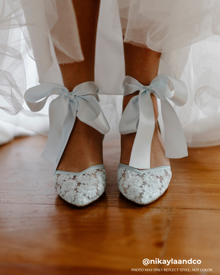 Lace Block Heel Ankle Tie Bridal ShoesWomen Shoes