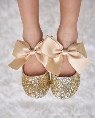 Rock Glitter Maryjane Flats with Satin BowKids Shoes