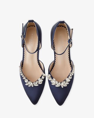 Marquise Rhinestone Block Heel Evening ShoesWomen Shoes