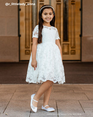 Satin Mary Jane Flats with Rhinestones Chassia FlowerKids Shoes