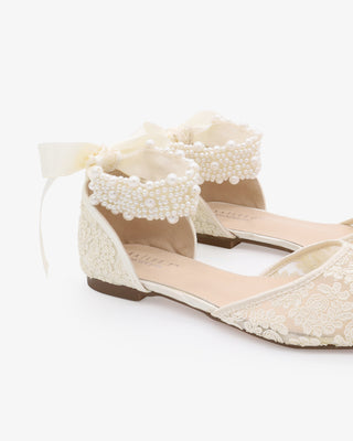 Crochet Lace Pointy Toe with Perla Ankle StrapWomen Shoes