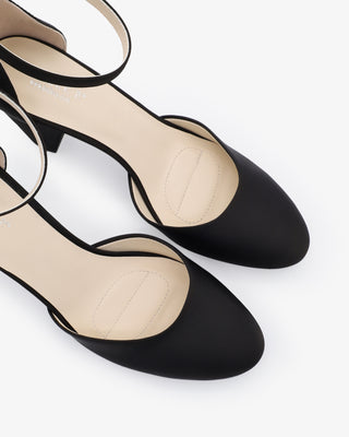 Satin Block Heel with Ankle StrapWomen Shoes