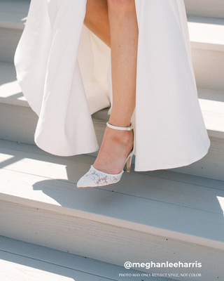 Lace Bridal Heels with PearlsWomen Shoes