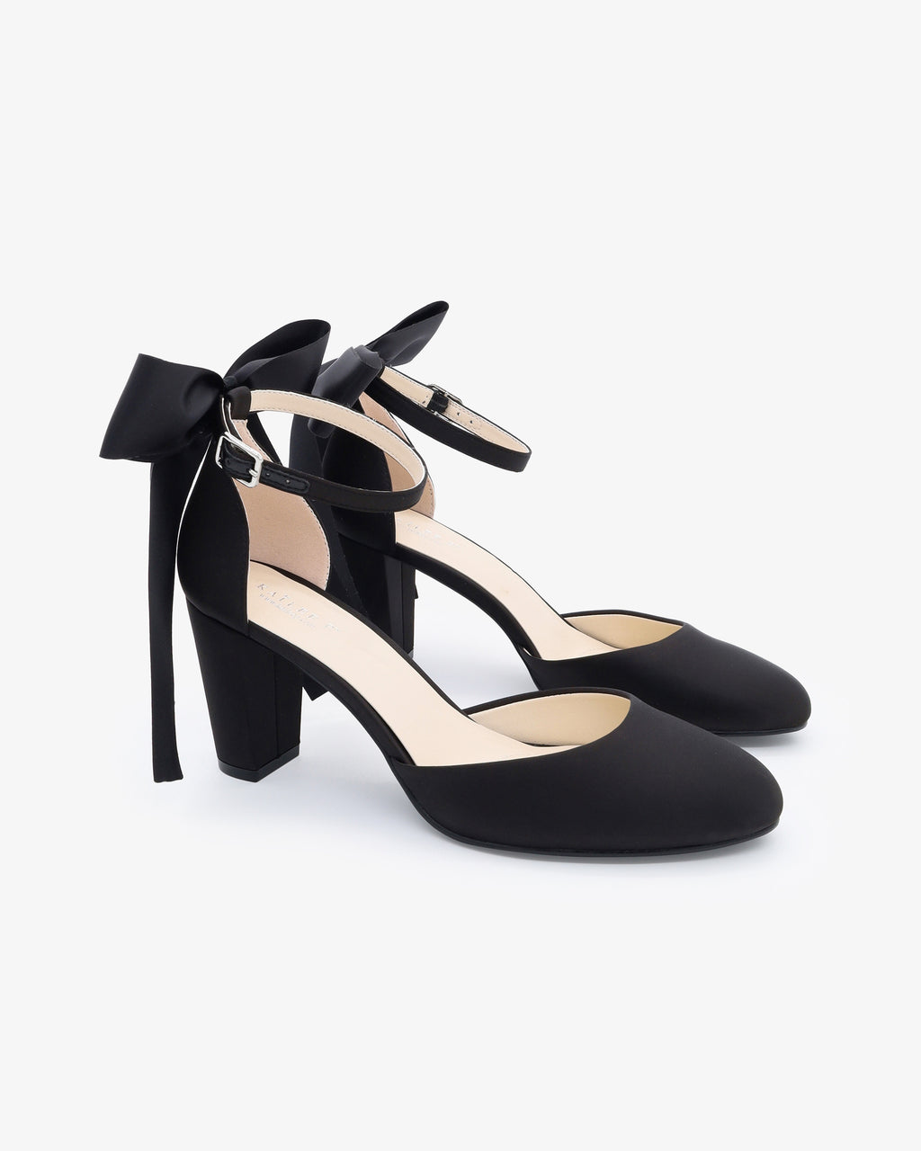 Folded Satin Block Heel