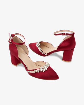 Marquise Rhinestone Block Heel Evening ShoesWomen Shoes