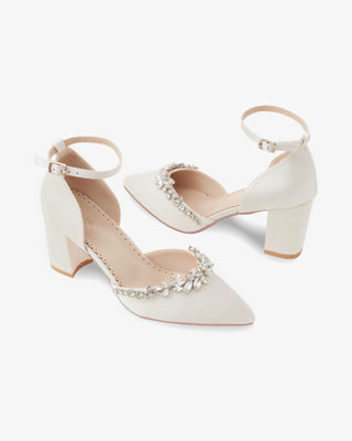 Marquise Rhinestone Block Heel Wedding ShoesWomen Shoes