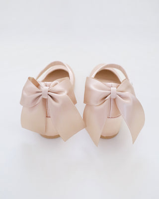 Girls Satin Mary Jane Block Heel with Back Satin BowKids Shoes