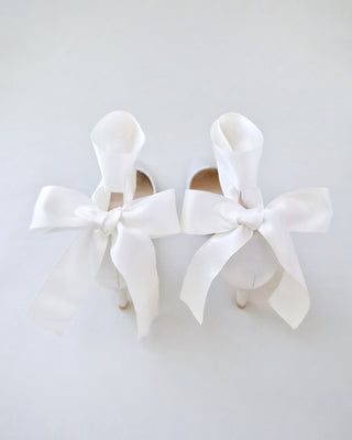 Satin Pointy Toe Kitten Low Heel with Wrapped Ankle TieWomen Shoes