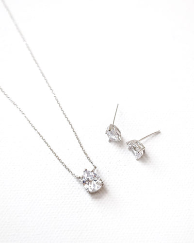 pear shape earring and necklace wedding set
