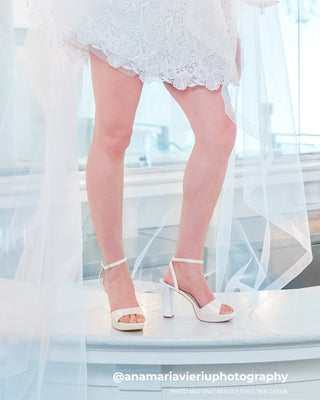 Satin Platform Block Heel Wedding SandalsWomen Shoes