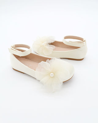 Girls Satin Ballet Flats with Ophelia FlowersKids Shoes
