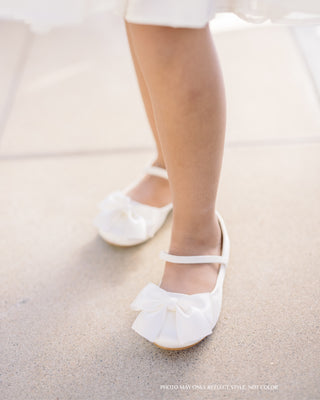 Satin Maryjane Flats with Front Satin BowKids Shoes