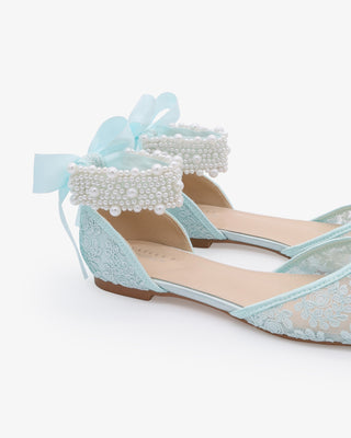 Crochet Lace Pointy Toe with Perla Ankle StrapWomen Shoes