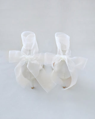 Crochet Lace Pointy Toe Wedding Kitten Low Heel with Wrapped Ankle TieWomen Shoes