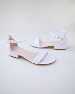 Rock Glitter Low Block Heel Wedding SandalsWomen Shoes