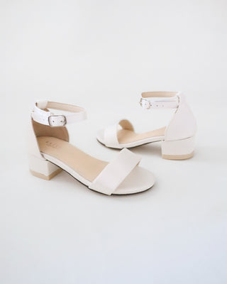 Satin Girls Block Heel Sandals with Ankle StrapKids Shoes
