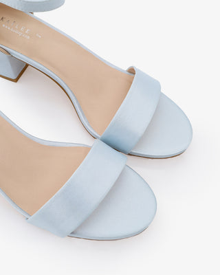 Satin Block Heel Sandals with Ankle StrapWomen Shoes