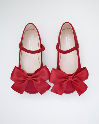 Satin Mary Jane Flats with Front Satin BowKids Shoes