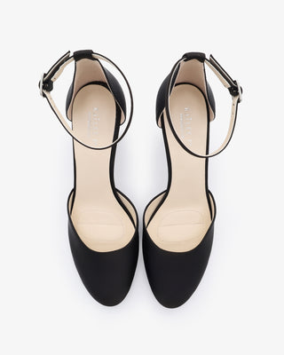 Satin Block Heel with Ankle StrapWomen Shoes