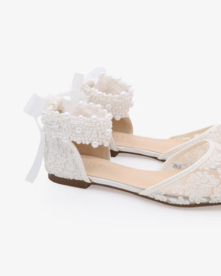Crochet Lace Pointy Toe with Perla Ankle StrapWomen Shoes