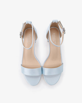 Satin Block Heel Sandals with Ankle StrapWomen Shoes