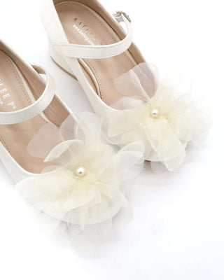 Girls Satin Mary Jane Block Heel with Ophelia FlowersKids Shoes