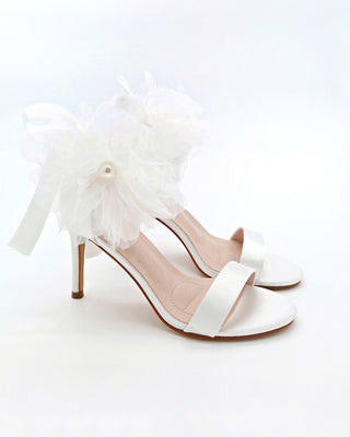 Satin High Heel Wedding Sandals with Ophelia FlowersWomen Shoes