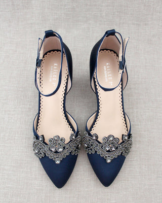 Evening Block Heel with Rhinestones DetailWomen Shoes