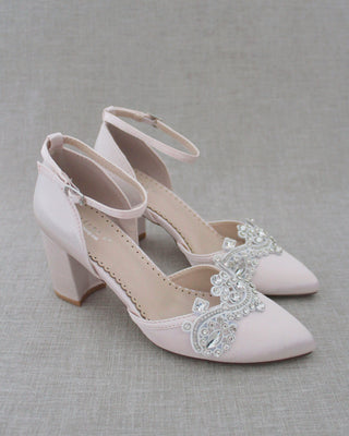 Evening Block Heel with Rhinestones DetailWomen Shoes