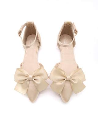 Satin Pointy Toe flats with Front Satin BowWomen Shoes