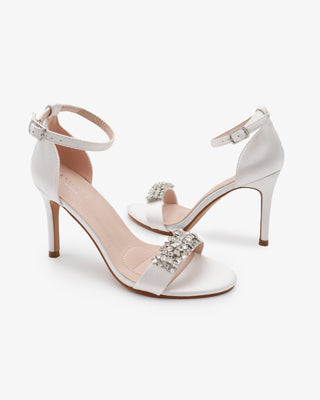 Satin High Heel Wedding Sandals with Crystelle RhinestonesWomen Shoes