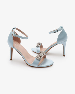 Satin High Heel Wedding Sandals with Crystelle RhinestonesWomen Shoes
