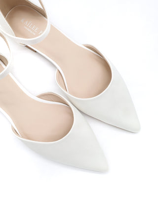 Satin Pointy Toe Flats with Ankle StrapWomen Shoes