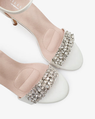 Satin High Heel Wedding Sandals with Crystelle RhinestonesWomen Shoes