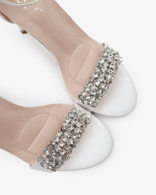 Satin High Heel Wedding Sandals with Crystelle RhinestonesWomen Shoes