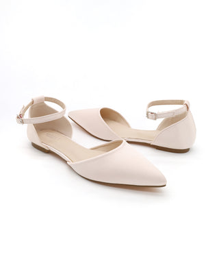 Satin Pointy Toe Flats with Ankle StrapWomen Shoes