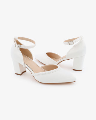 Block Heel with Mini Pearls Bridal ShoesWomen Shoes