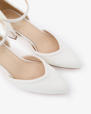 Block Heel with Mini Pearls Bridal ShoesWomen Shoes