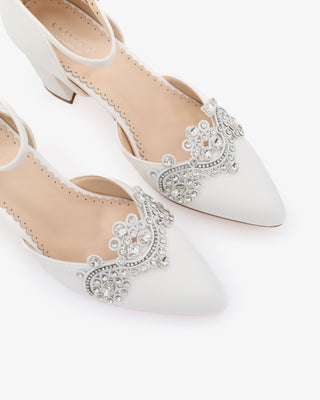 Block Heel with Rhinestones Detail for WeddingWomen Shoes