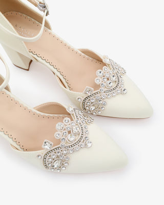 Block Heel with Rhinestones Detail for WeddingWomen Shoes