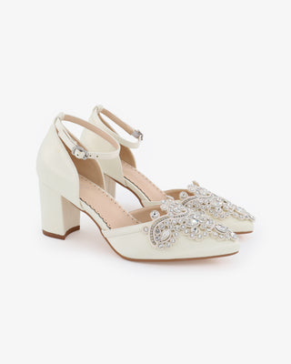 Embellished Rhinestones Block Heel for WeddingWomen Shoes
