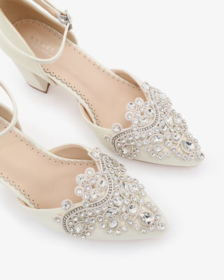 Embellished Rhinestones Block Heel for WeddingWomen Shoes