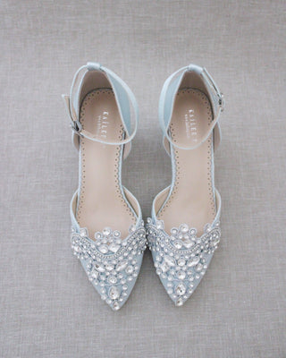 Embellished Rhinestones Block Heel for WeddingWomen Shoes