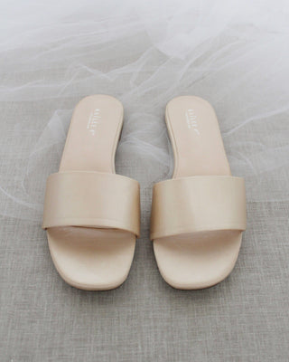 Satin Slip on SandalsWomen Shoes