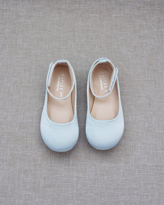 Satin Flats with Velcro Ankle StrapKids Shoes