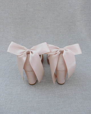 Rock Glitter Block Heel with Blush Satin Back BowWomen Shoes