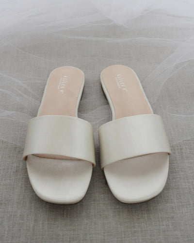 Ivory Satin Women Sandals